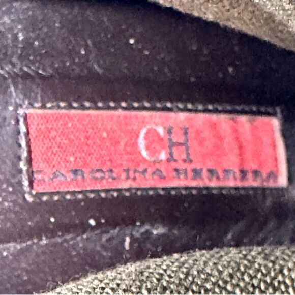 CH Carolina Herrera Olive Green Open-toed Bootie Wedges- Size 8.5 - Picture 14 of 14